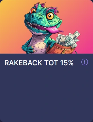 Rakeback tot 15% met dinosaurus en geldzak
